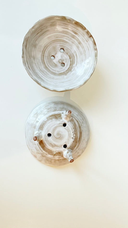 Mini Ceramic Soap Dish With Three Legs