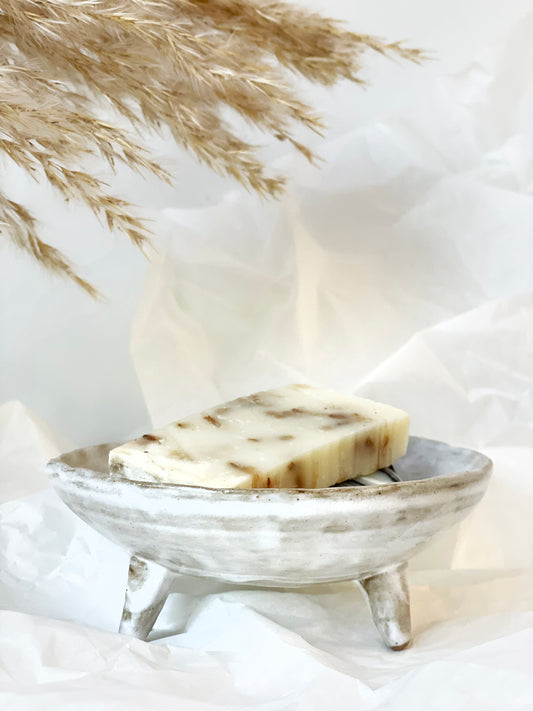 Mini Ceramic Soap Dish With Three Legs