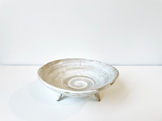 Round Ceramic Plate With Legs