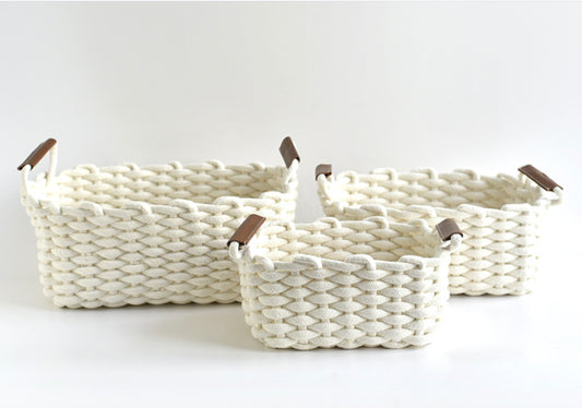 New-Handmade (White) Woven Seagrass Storage Basket
